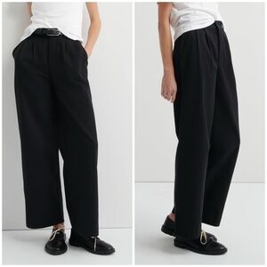 Women's Black High-Rise Wide-Leg Trousers